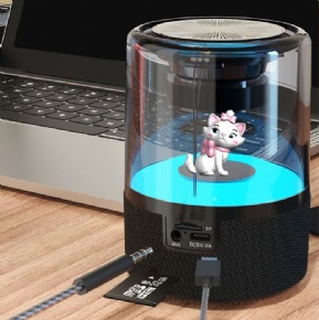 Wireless glass heavy bass ambient light gift Bluetooth speaker